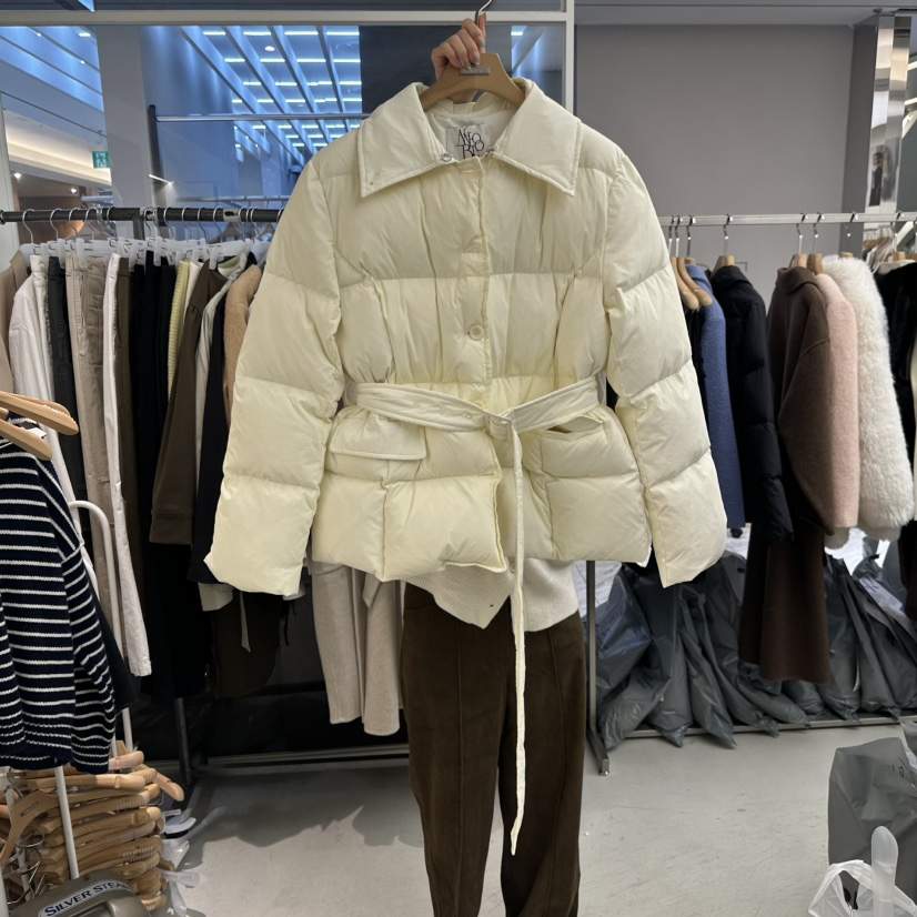 MER東大門代購女裝新品休閑人氣時尚短款羽絨服含腰帶羽絨MER/ANGELO BIANCO短款羽絨服