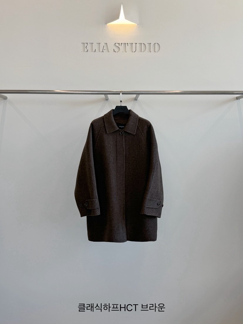 ELIA東大門直郵女裝新款推薦休閑人氣中長款大衣手工制作ELIA STUDIO中長款大衣