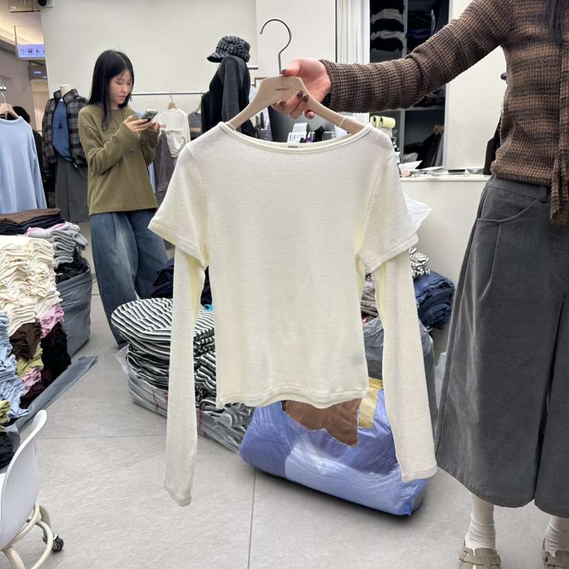 I MFACT東大門代購女裝新品推薦時尚休閑長袖T恤多層保暖I MFACT長袖T恤