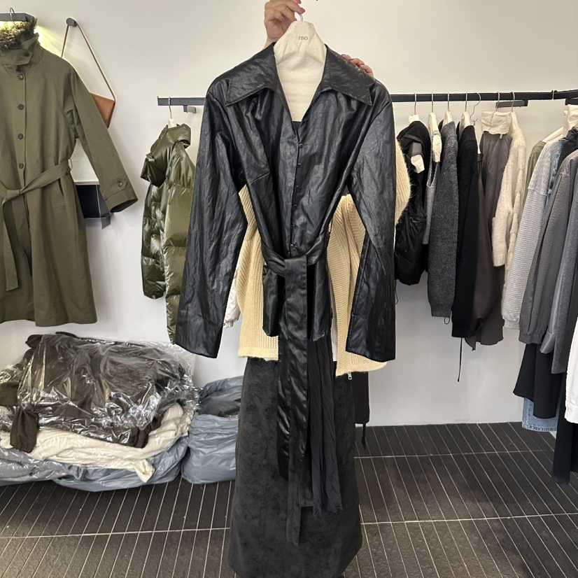 FIND-P東大門代購女士新品休閑人氣時尚熱賣真品夾克含腰帶FIND-P夾克