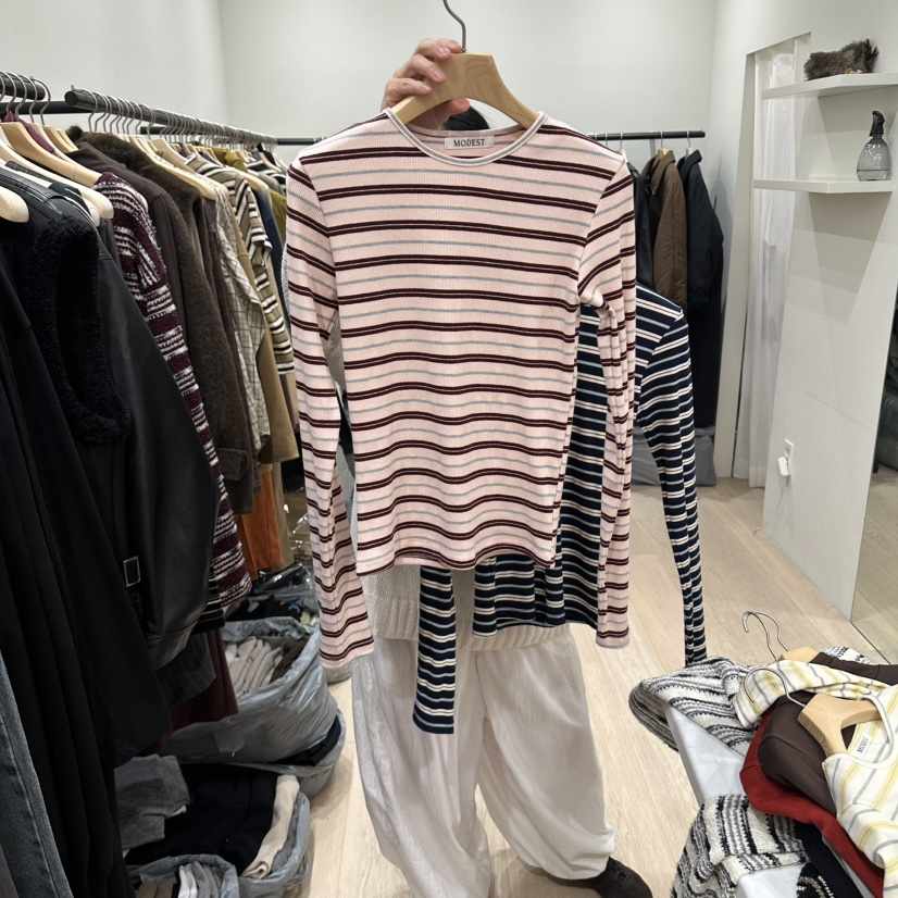 NOTTINGHAM/AVECNOUS/MODEST東大門代購女裝新款熱賣長袖T恤MODEST/NOTTINGHAM長袖T恤