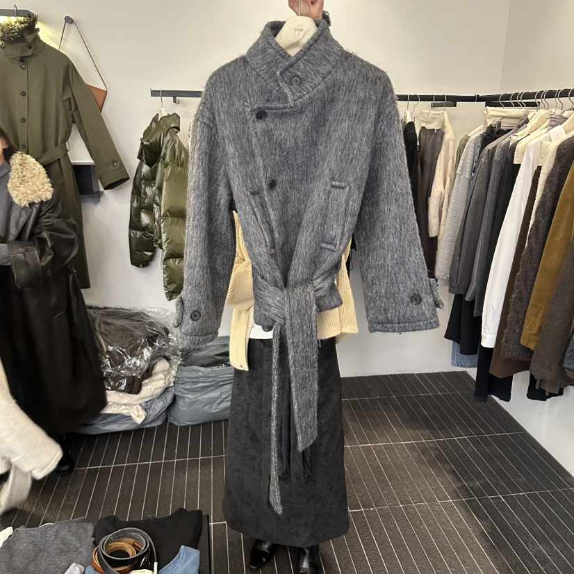 FIND-P東大門實拍女裝新款真品時尚人氣熱賣短款大衣含腰帶FIND-P短款大衣