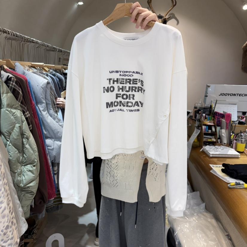 BLACKFRIDAY東大門實拍女士新品時尚休閑人氣推薦長袖T恤BLACK FRIDAY長袖T恤