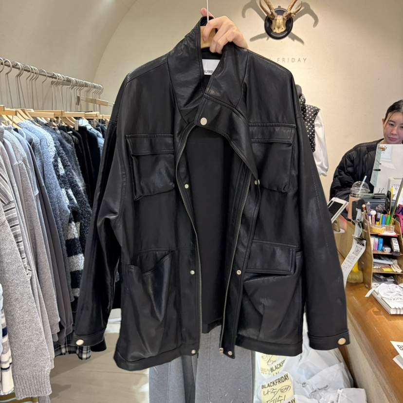BLACKFRIDAY東大門實拍女士新品熱賣真品休閑時尚人氣皮衣BLACK FRIDAY皮衣
