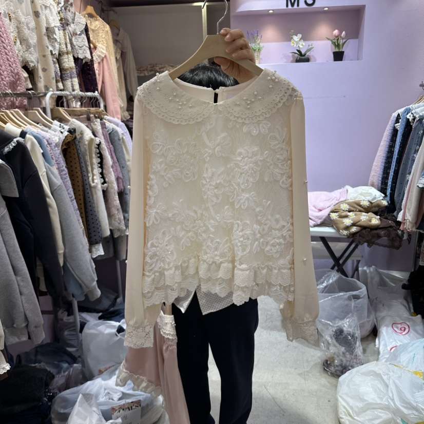 MS韓國直郵女裝新品推薦休閑真品時尚人氣職業襯衫蕾絲衫MS襯衫/蕾絲衫