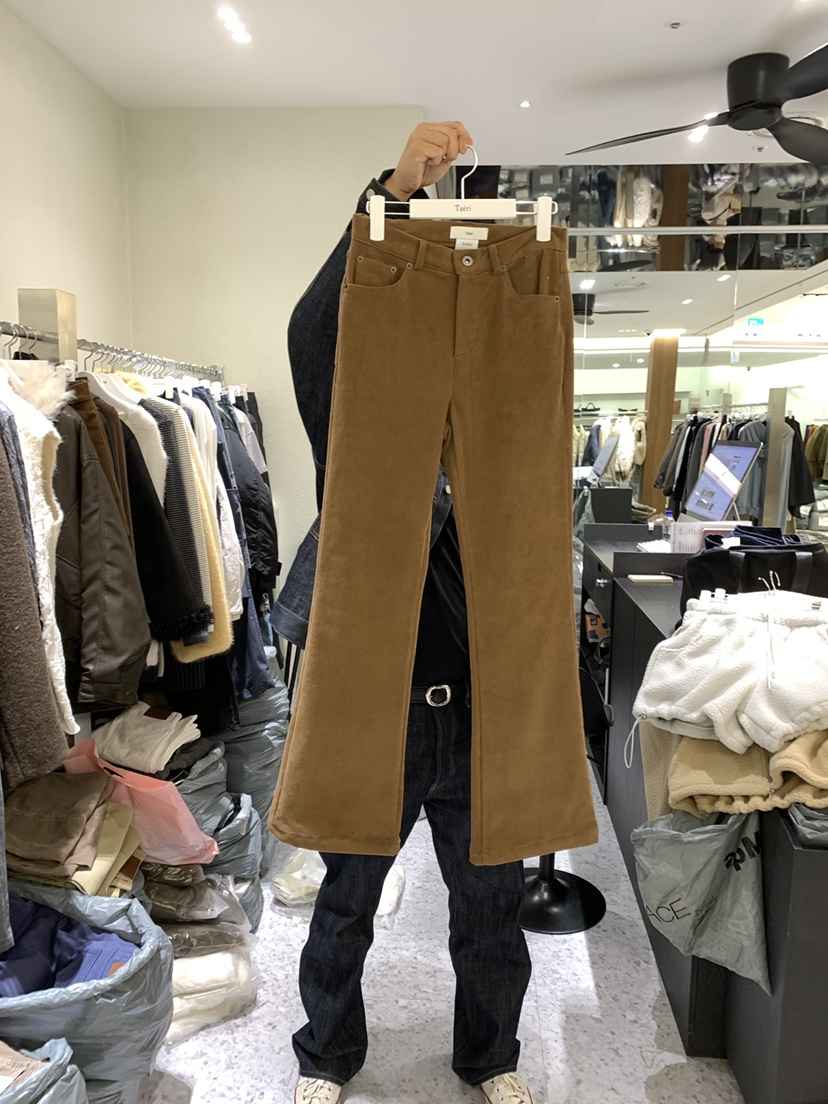 TAERI東大門代購女裝新款人氣時尚休閑褲喇叭褲燈芯絨磨毛taeri休閑褲