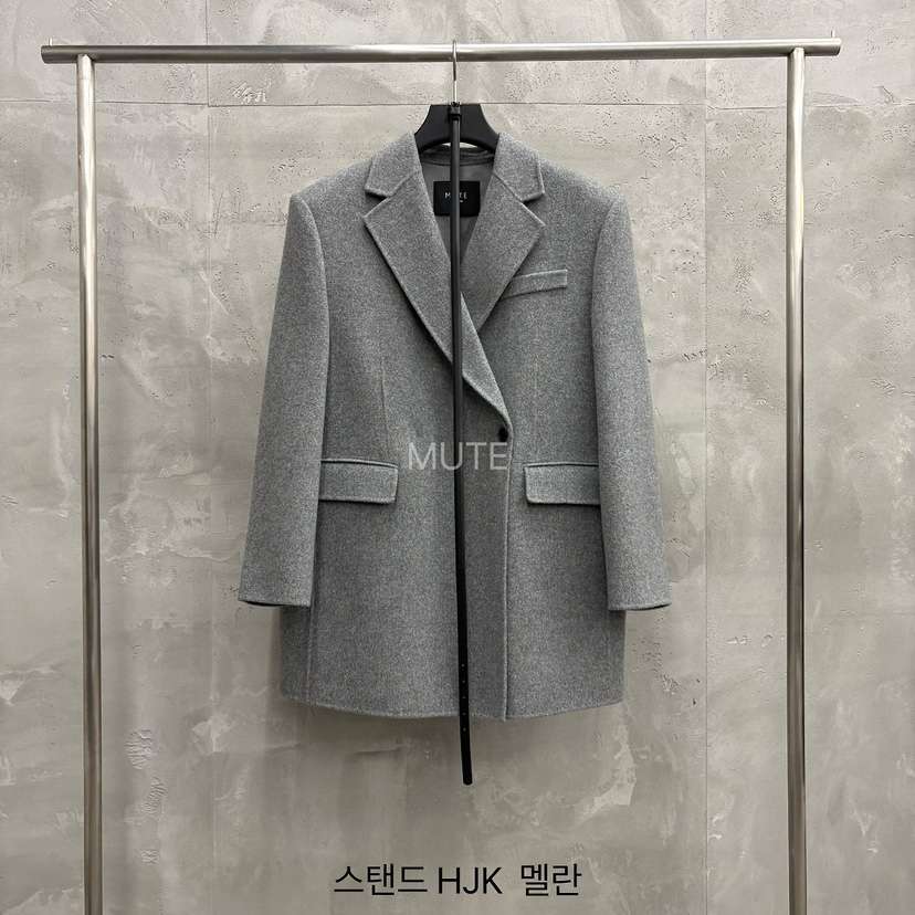 MUTE-P東大門代購女士新品人氣休閑推薦短款大衣不含腰帶MUTE短款大衣