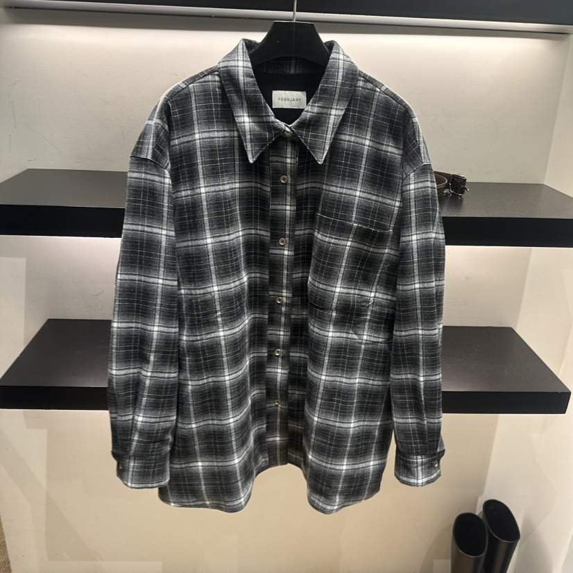 FEBRUARY 11韓國直郵女士新品休閑襯衫蕾絲衫羽絨服格子FEBRUARY 11襯衫/蕾絲衫