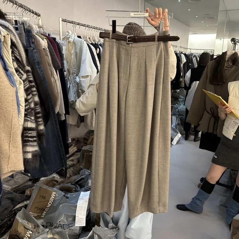 DOUBLE STANDARD/LE SMOKING/MAISONSTAFF東大門實拍女裝新品熱賣休閑褲不含腰帶MAISONSTAFF休閑褲