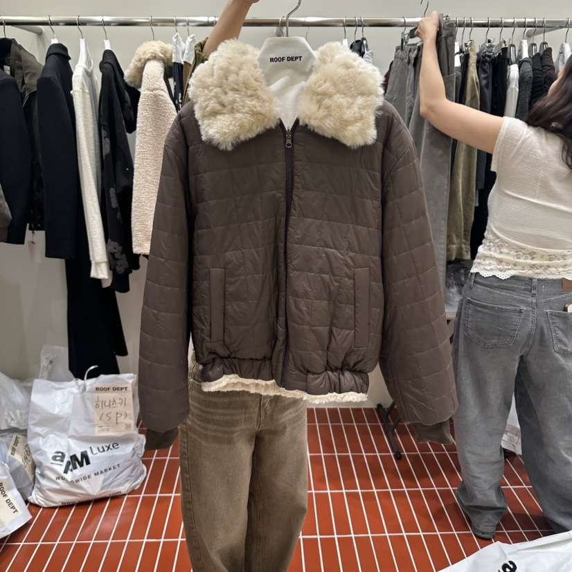 ROOOF東大門實拍女裝新品時尚推薦休閑夾克里外穿雙面絎縫ROOOF夾克