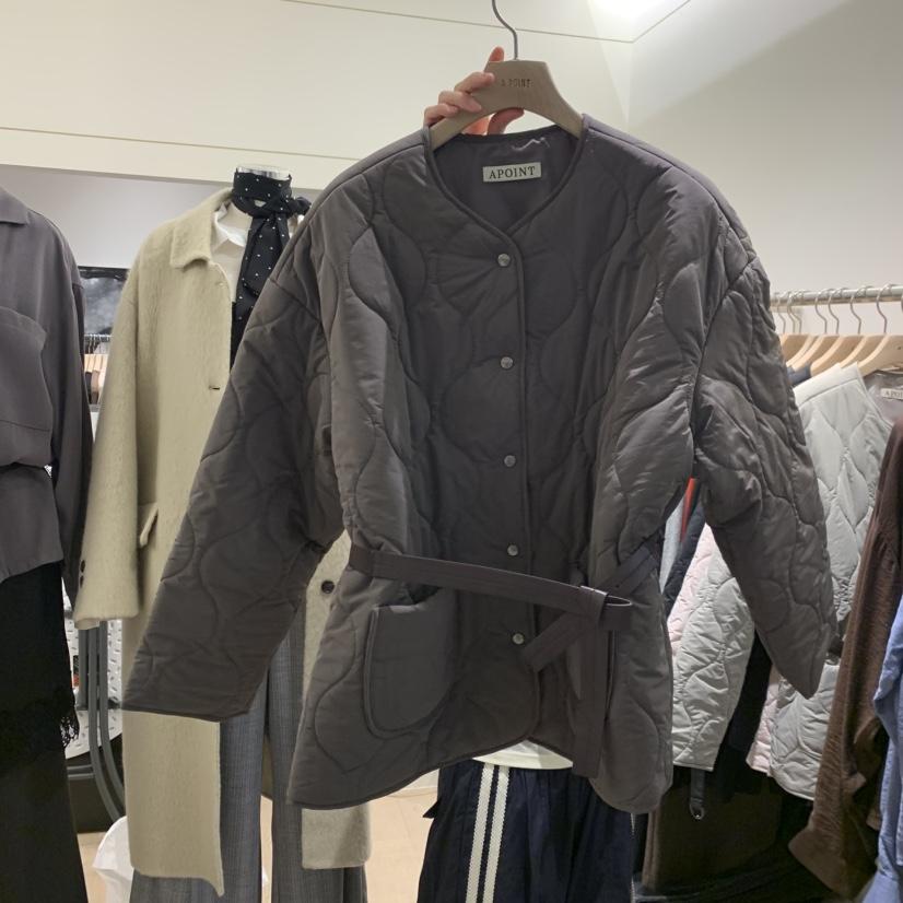 A POINT韓國直郵女裝新品真品人氣短款棉服包含腰帶羽絨服A POINT短款棉服