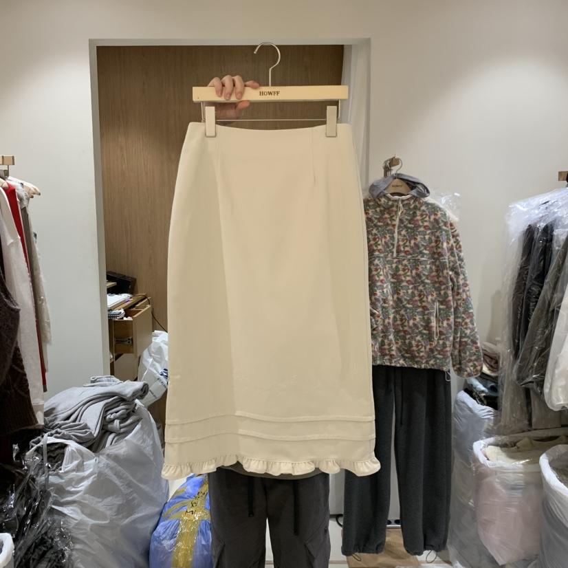 HOWFF東大門實拍女裝新款人氣熱賣休閑半身裙中短裙刺繡褶裥HOWFF半身裙/中短裙