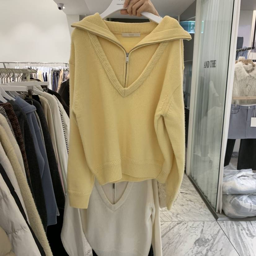 VENIR-A東大門實拍女裝新品人氣時尚推薦休閑毛衣假兩件VENIR-A毛衣