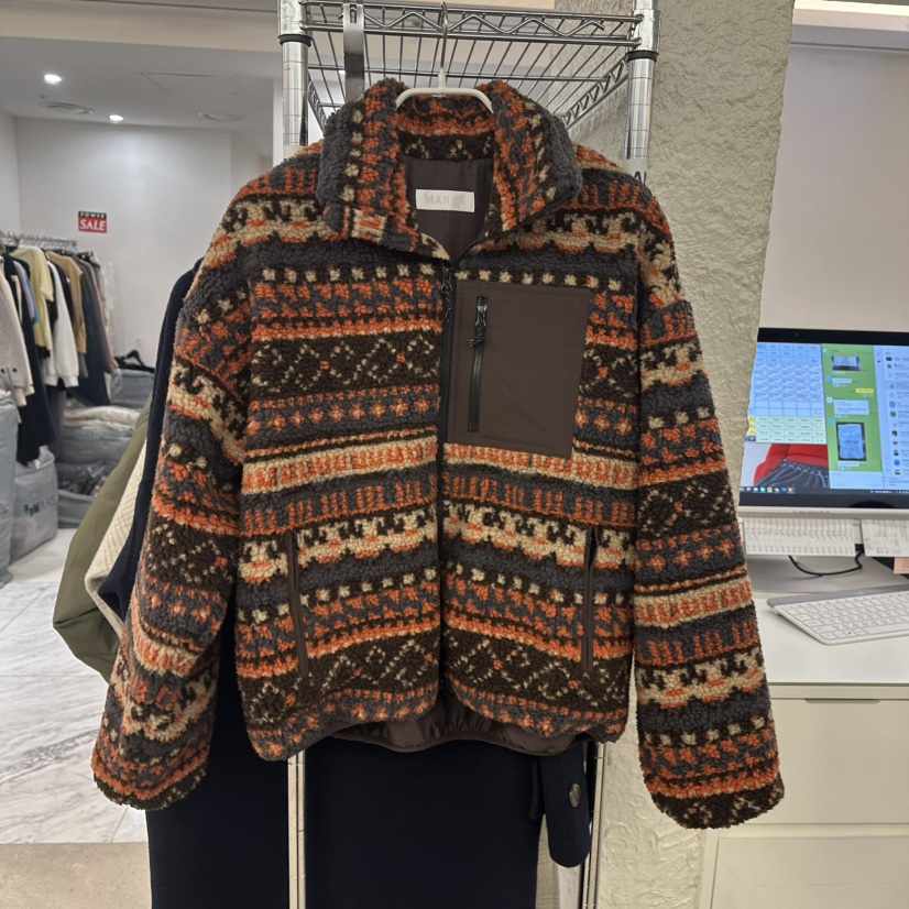 MARAN-P東大門代購女裝新品休閑人氣時尚夾克羊羔絨提花MARAN/GRMS夾克
