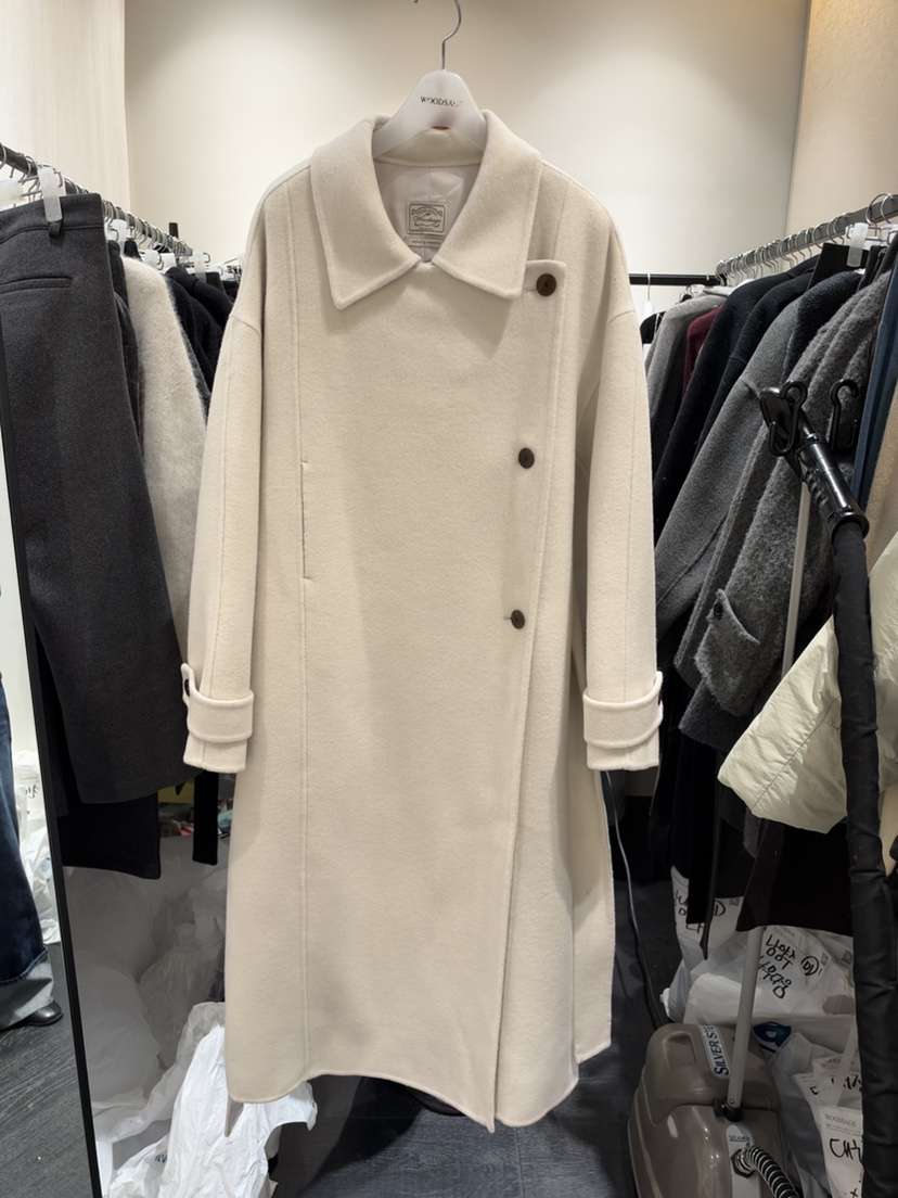WOOD SAGE韓國直郵女士新品休閑人氣推薦中長款大衣含腰帶WOOD SAGE中長款大衣