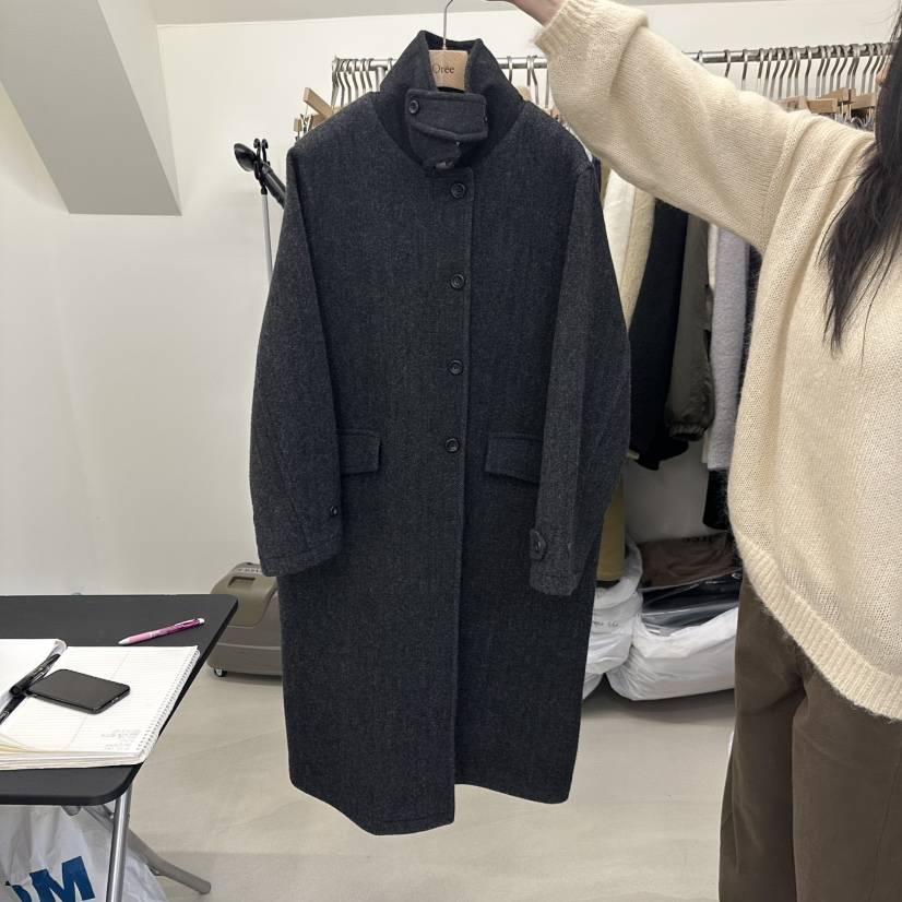 OREE東大門直郵女裝新款人氣時尚真品熱賣休閑中長款大衣Oree中長款大衣