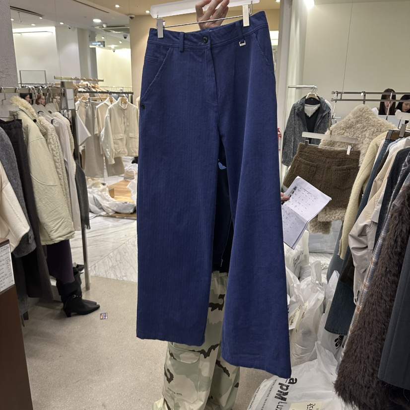 WEARABLE東大門實拍26秋季高腰闊腿休閑褲直筒高腰寬松WEARABLE休閑褲