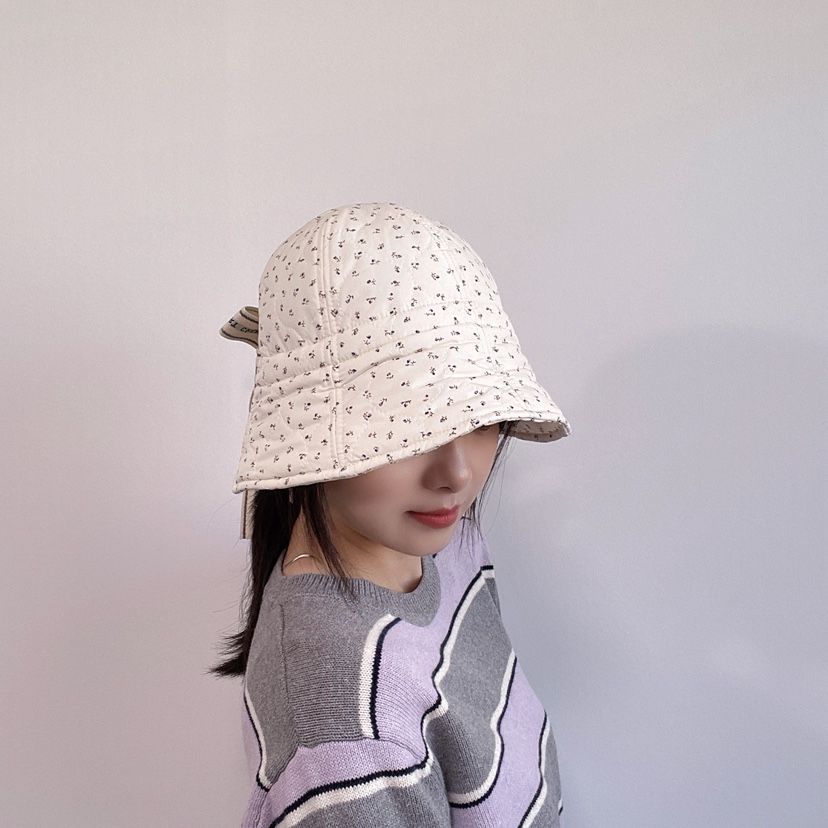 LOVELY HAT東大門代購26秋季絎縫碎花漁夫帽 日常搭配帽子絎縫LOVELY HAT帽子