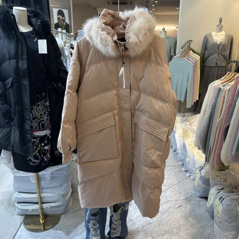 CHEAP-CHIC/CHARLES THE SECOND東大門實拍26秋季寬松毛領連帽CHEAP-CHIC/CHARLES THE SECOND長款羽絨服