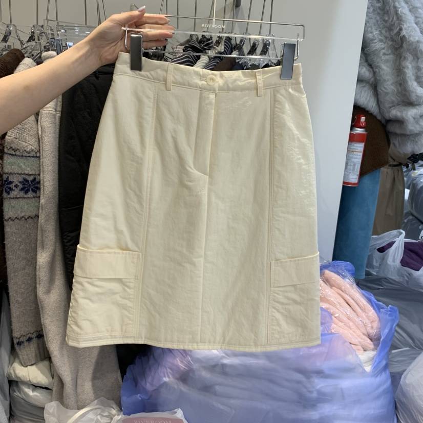 RIVEROOM東大門代購26秋冬工裝中長半裙半身裙中短裙羽絨服口RIVEROOM半身裙/中短裙