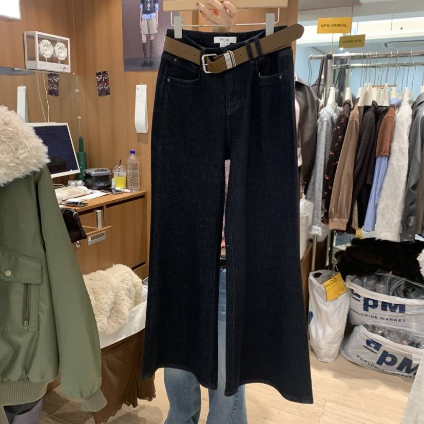 FLat OGI東大門直郵26秋季闊腿牛仔配腰帶休閑褲包含腰帶系腰FLat OGI休閑褲