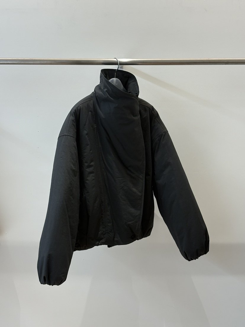 THERE東大門代購26秋季立領斜門襟短款棉服加厚立領落肩THERE短款棉服