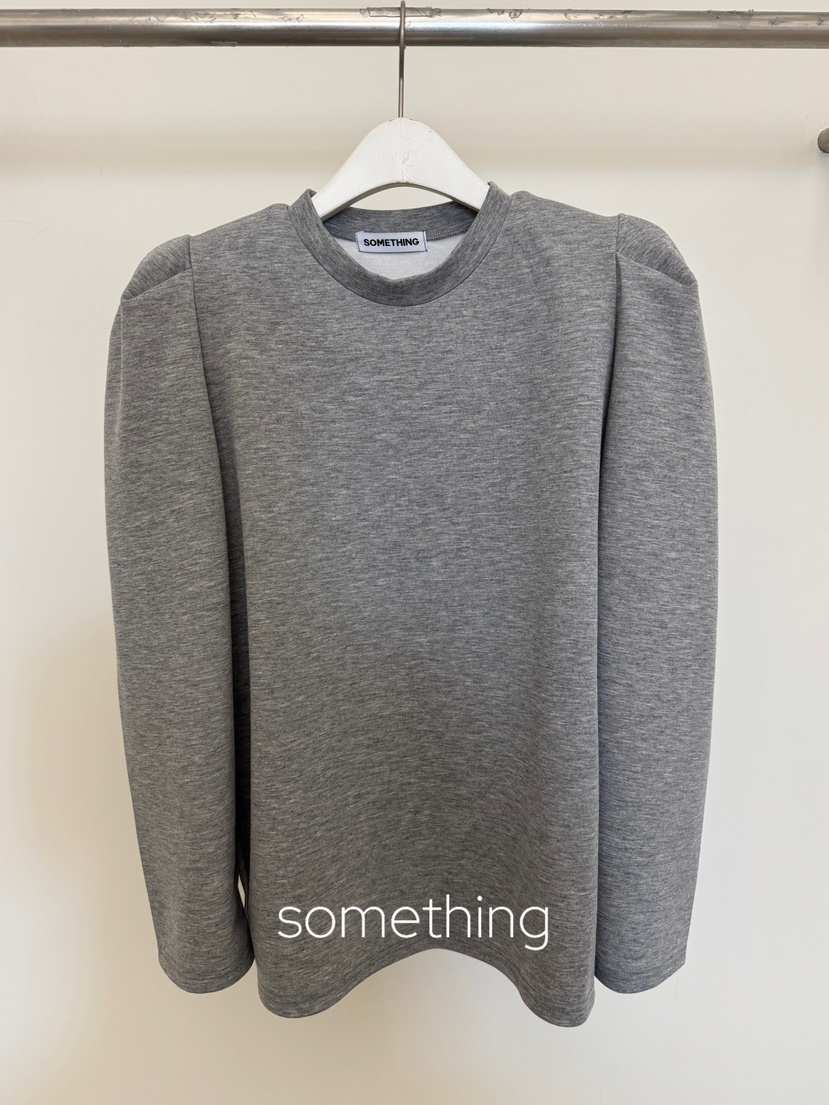 SOMETHING-L/FANCY東大門代購26秋季圓領泡泡袖衛衣泡泡袖圓領SOMETHING-L/FANCY衛衣