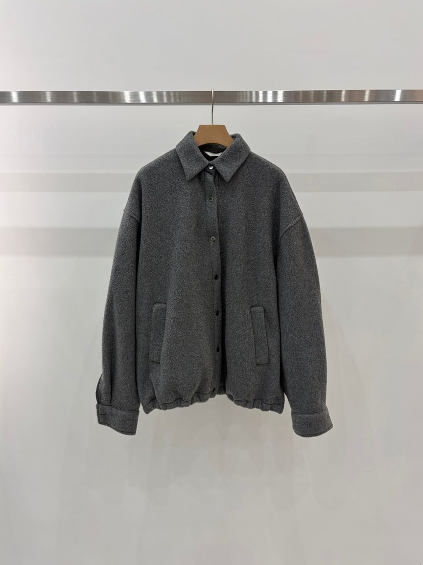 J_SHOP東大門代購26秋冬落肩松緊下擺搖粒絨夾克按扣落肩J_SHOP夾克