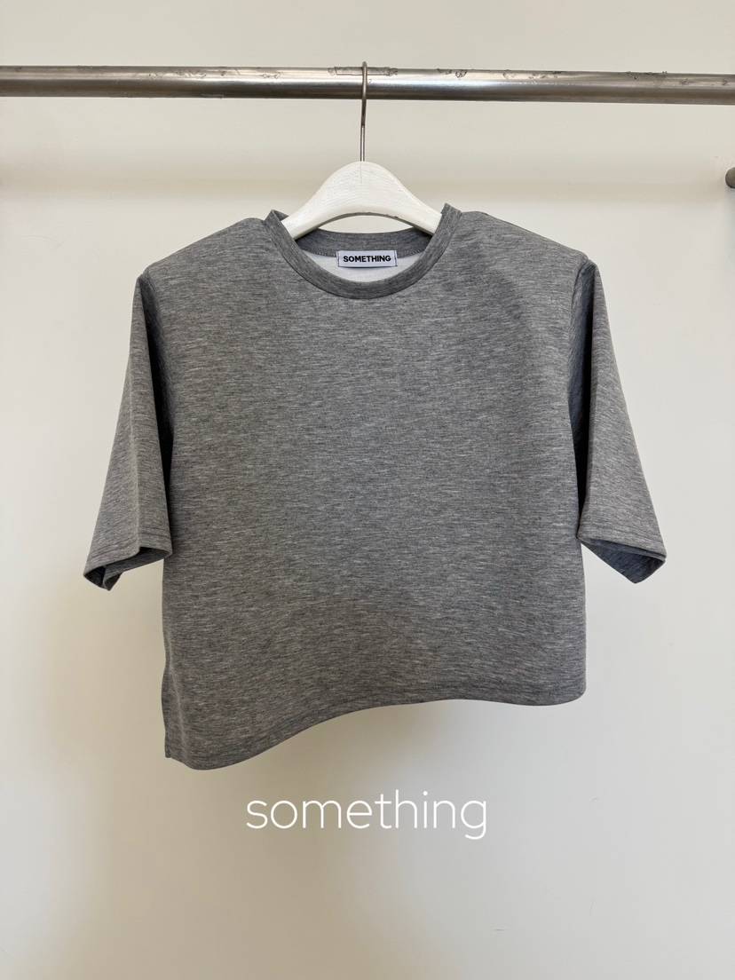 SOMETHING-L/FANCY韓國直郵26秋季短款圓領中袖T恤短款圓領SOMETHING-L/FANCYT恤