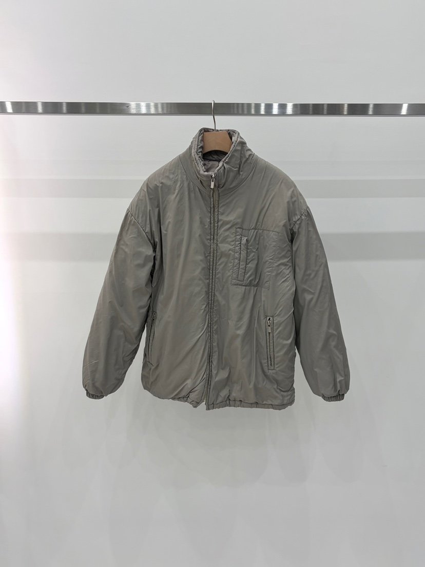 J_SHOP韓國代購26秋冬立領夾棉尼龍夾克口袋尼龍立領落肩J_SHOP夾克