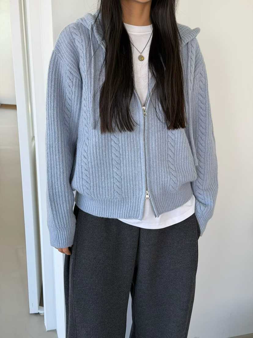 AMY GRACE東大門代購女裝新品休閑人氣熱賣時尚開衫連帽衫AMY GRACE開衫