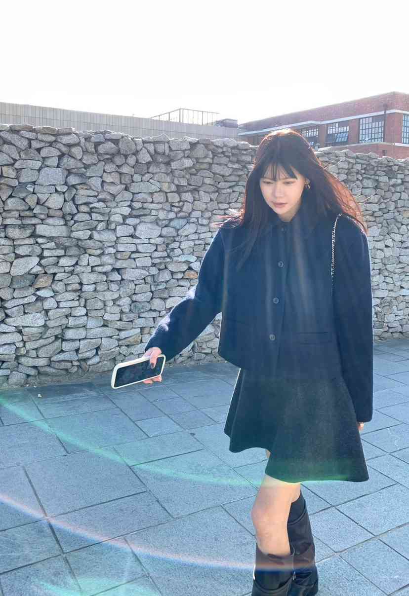 COURGETTE東大門實拍女裝新品人氣休閑真品短款大衣海軍鵝COURGETTE短款大衣