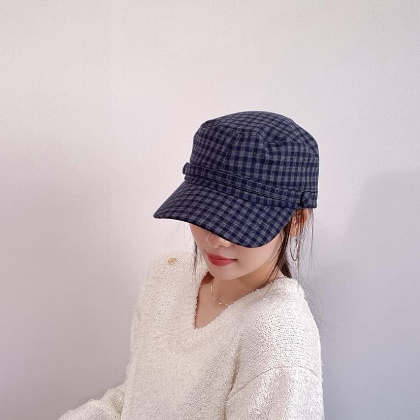 LOVELY HAT東大門代購26秋季格紋硬頂鴨嘴帽帽子LOVELY HAT帽子