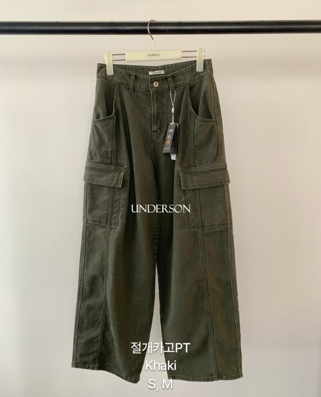 UNDERSON韓國直郵26秋季寬松多袋工裝休閑褲直筒高腰寬松UNDERSON休閑褲
