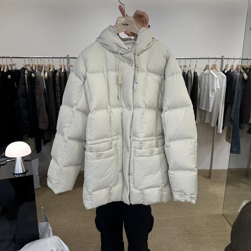 felte韓國代購26秋季連帽絎縫羽絨服長款羽絨服羽絨服口袋抽繩felte長款羽絨服