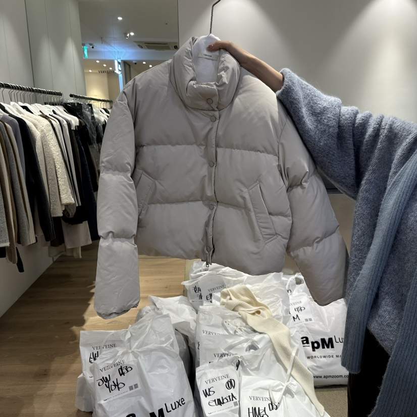 VERVEINE東大門直郵26秋冬立領短款羽絨短款羽絨服羽絨服口袋VERVEINE短款羽絨服