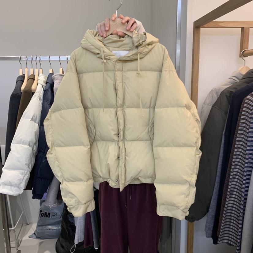 OUTRENE韓國直郵26秋冬寬松連帽短款羽絨服可調節羽絨服抽繩按OUTRENE短款羽絨服