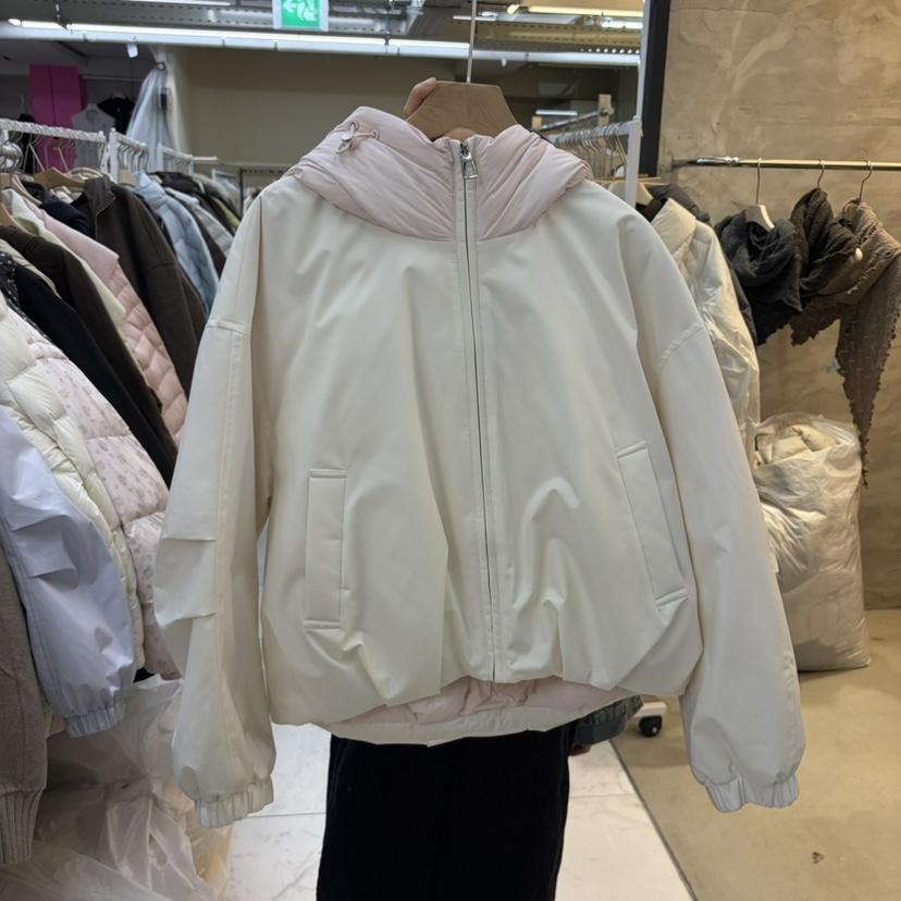 WMSTORY/SIMPLE PARK東大門實拍26秋冬拼色連帽短款鵝絨服短款WMSTORY/SIMPLE PARK短款羽絨服