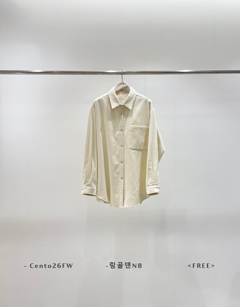CENTO東大門直郵26秋冬寬松落肩針織襯衫蕾絲衫落肩翻領寬松CENTO襯衫/蕾絲衫