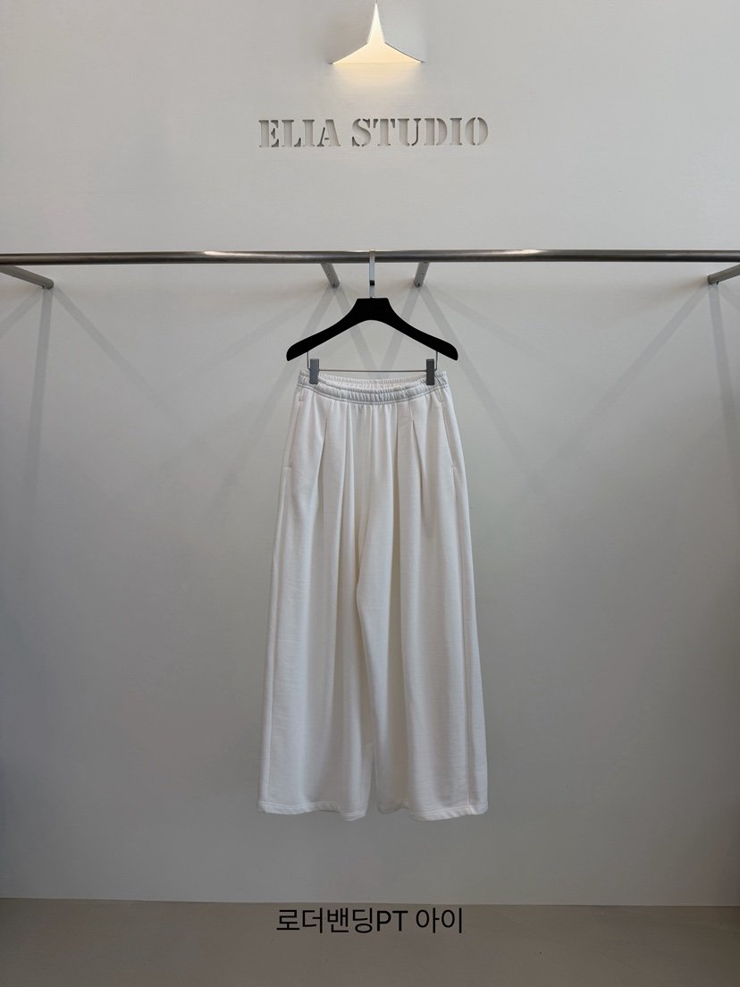 ELIA STUDIO東大門實拍26秋冬松緊腰闊腿休閑褲口袋褶裥ELIA STUDIO休閑褲