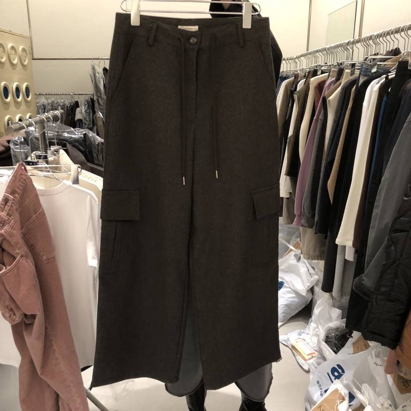 BANY ANCO東大門代購26秋冬工裝休閑褲工裝褲口袋抽繩直筒紐扣BANY ANCO休閑褲