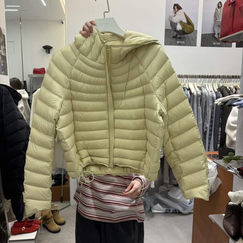 BETTER-A東大門代購26秋冬短款連帽鴨絨服短款羽絨服羽絨服抽BETTER-A短款羽絨服