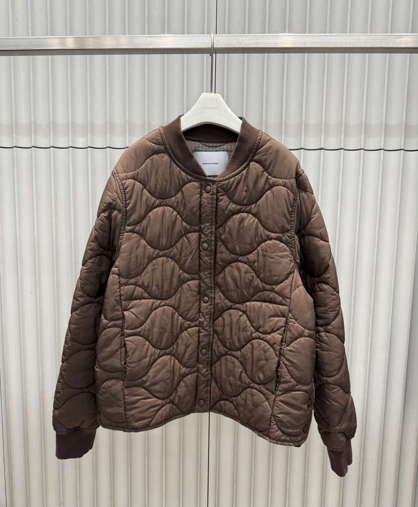 NCODE東大門代購26秋冬波浪絎縫棒球領棉服短款棉服按扣絎縫羅NCODE短款棉服