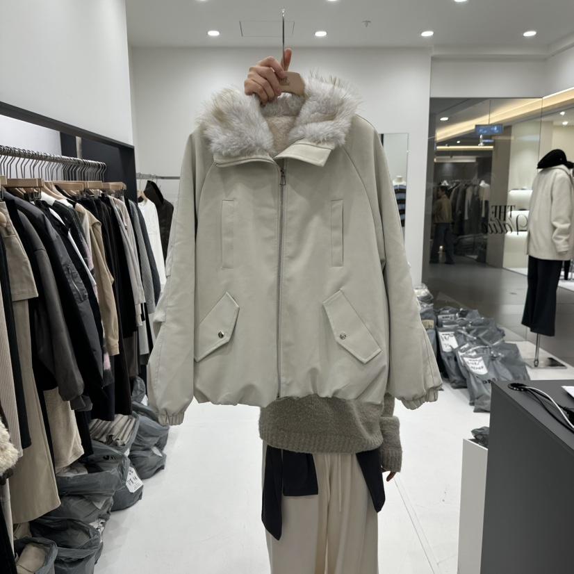 THE VALUE韓國直郵26秋冬毛領加絨夾克插肩袖麂皮絨加絨翻領THE VALUE夾克