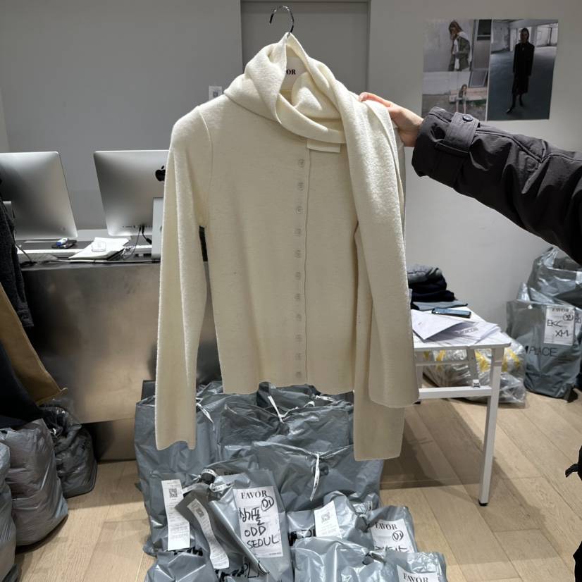 FAVOR-P東大門實拍女裝新款職業人氣休閑真品開衫含圍巾FAVOR-P開衫