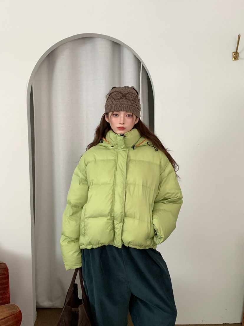 Maison de glory東大門代購26秋冬短款連帽羽絨短款羽絨服可調Maison de glory短款羽絨服