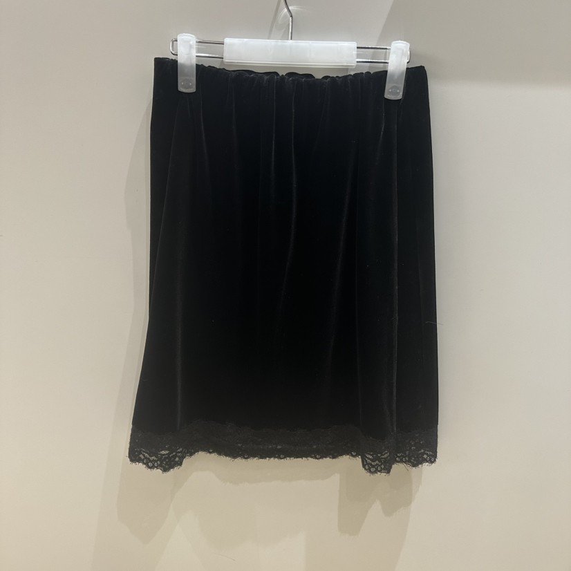 SHOP_WE ARE東大門實拍26秋冬絲絨蕾絲中裙半身裙中短裙拼接蕾SHOP_WE ARE半身裙/中短裙