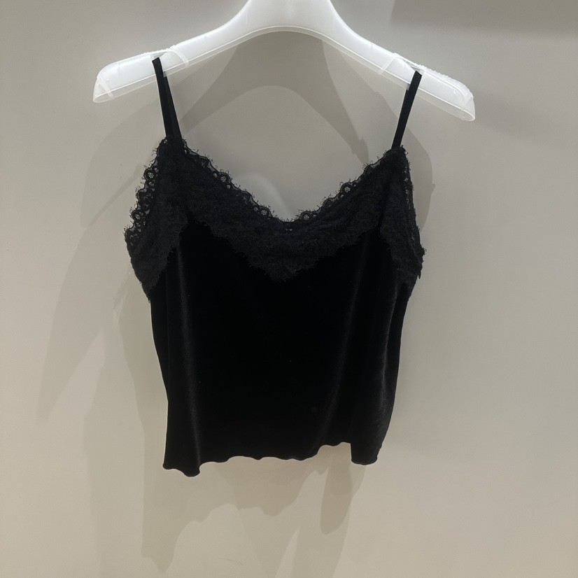 SHOP_WE ARE東大門直郵26秋冬絲絨蕾絲吊帶背心V領蕾絲SHOP_WE ARE吊帶/背心
