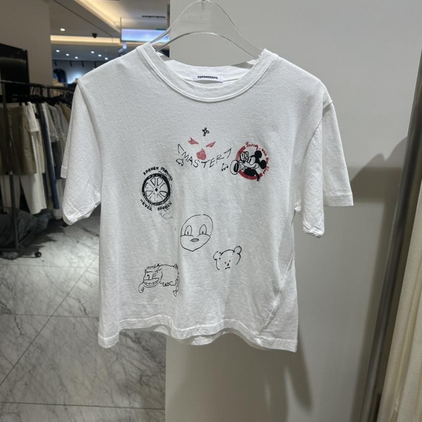 TOPDRESSING東大門代購26秋冬童趣卡通印花短款T恤印花短款落TOPDRESSINGT恤