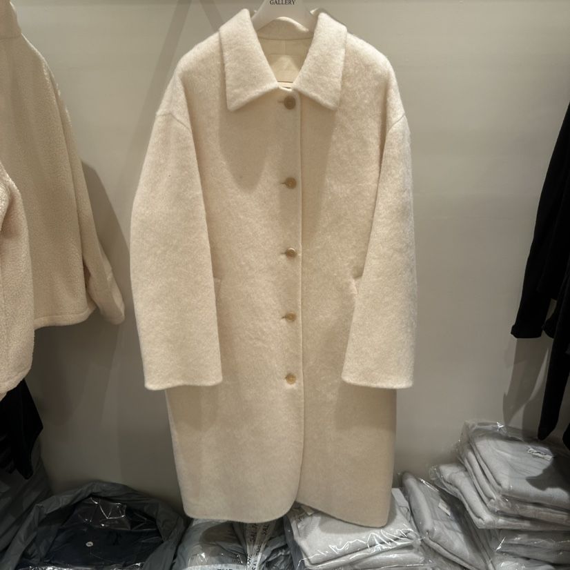 GALLERY-P東大門直郵26秋冬手工羊駝大衣中長款大衣翻領單排扣GALLERY-P中長款大衣